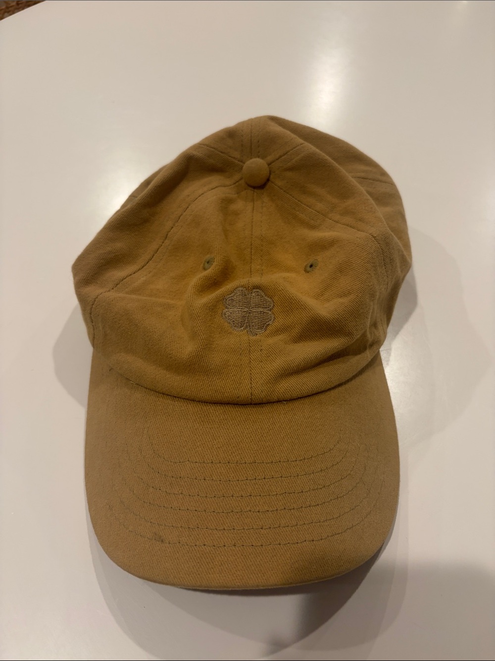 Lucky Brand Tan Cotton Baseball Cap with Subtle Embroidered Logo